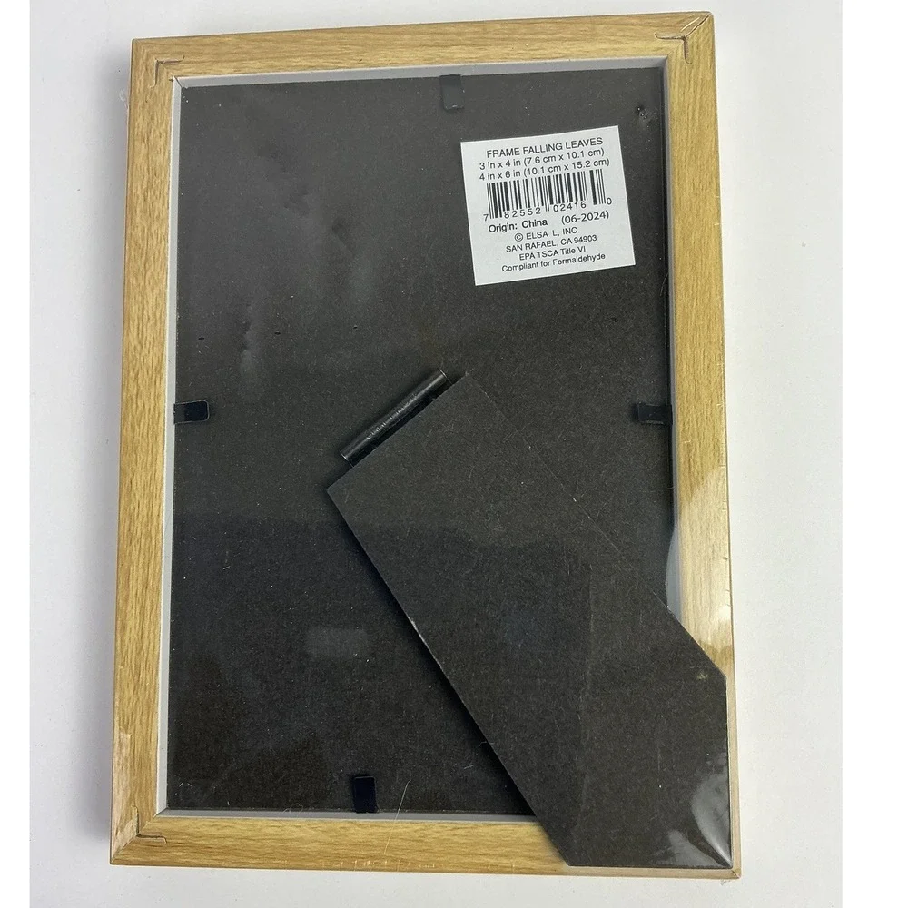 Fall Leaves 4x6 Photo Frame Natural Wood Thanksgiving Decor‎ NEW